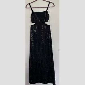 Black Sequin Long Dress